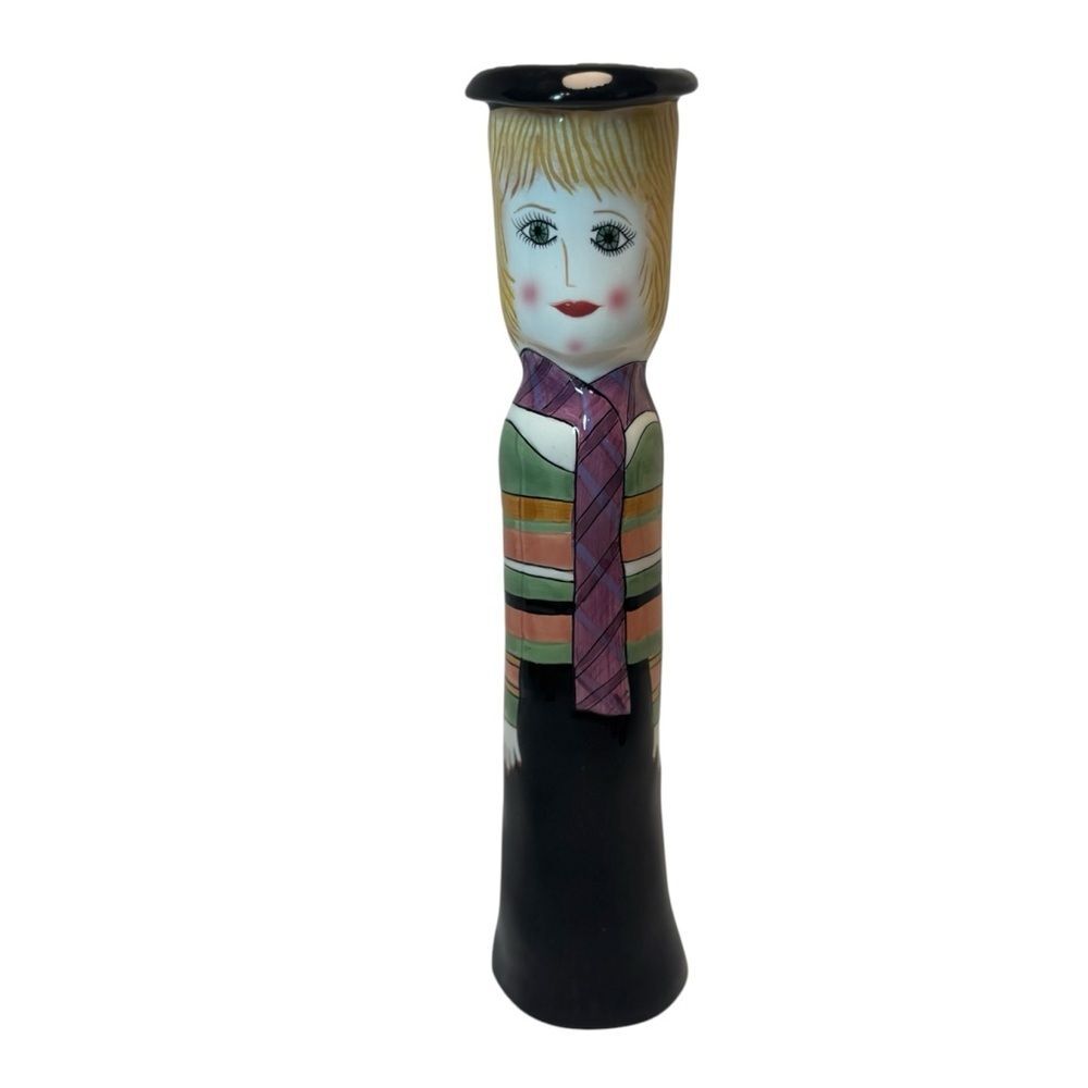 Ganz Bella Casa Susan Paley Vanessa's Violet Scarf Ceramic Vase Candle Holder